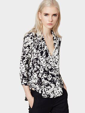 NWT Three Eighty Two Women's Griffin 3/4 Sleeve Surplice Blouse Size XS